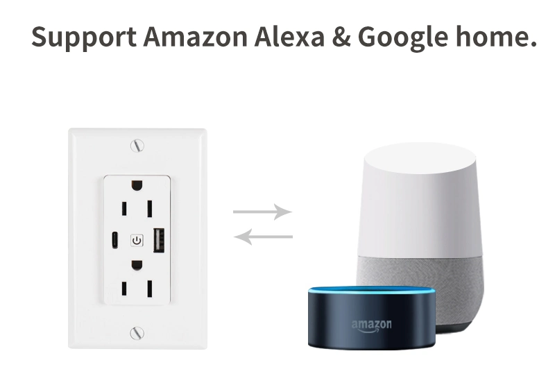 120 Type Tuya Smart Us Socket with USB Port Type C Port with UL ETL Certficate