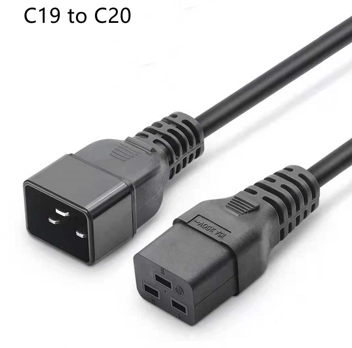 C19 to C13 Power Cord PDU Rack Server IEC C19 to C20 15A 20A Power Extension Jumper Lead Cable Plug Socket 3FT 4FT 5FT