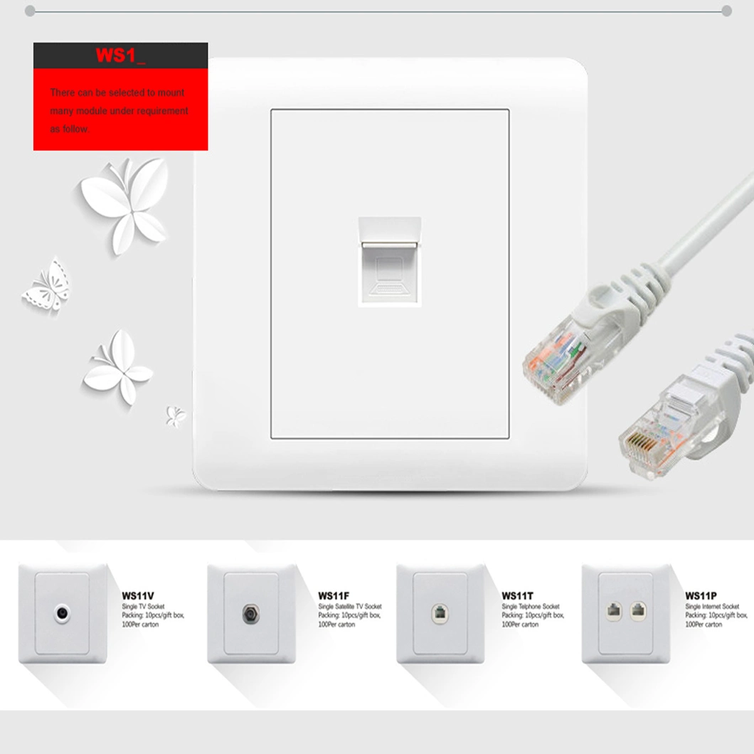 Multi Connector Silver Alloy Square Universal Socket with Switch