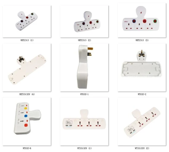 3-Wege-Steckdose, T-Stecker, Verlängerungsbuchse, 2 USB-Anschlüsse